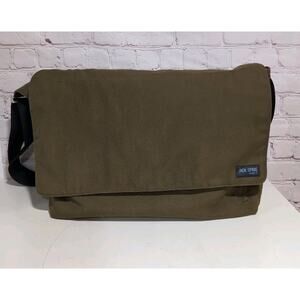 Jack Spade Greene St. Messenger Bag Khaki Canvas Shoulder Laptop Crossbody Purse